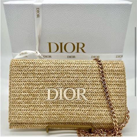 raffia pouch dior|christian Dior raffia bag.